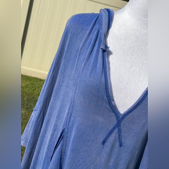 NWOT Bar x POL ocean blue hooded tunic top Sz L - Picture 3 of 7